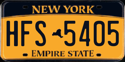 NY license plate HFS5405