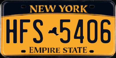 NY license plate HFS5406