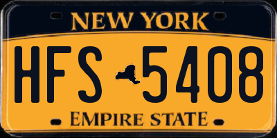 NY license plate HFS5408