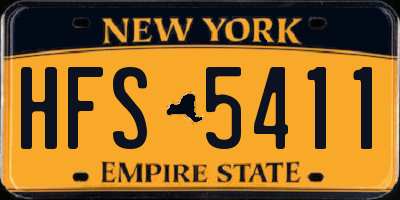 NY license plate HFS5411
