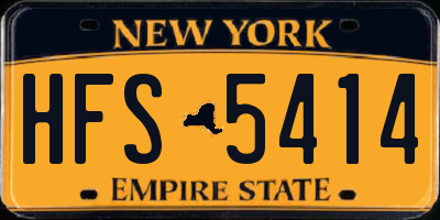 NY license plate HFS5414