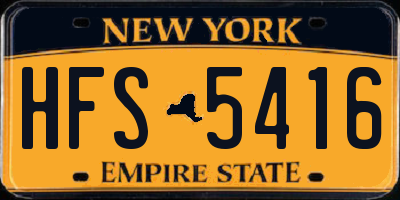 NY license plate HFS5416