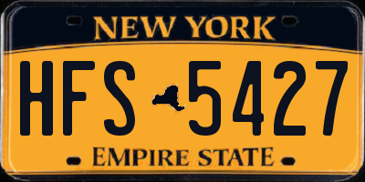NY license plate HFS5427