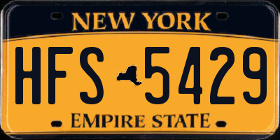 NY license plate HFS5429