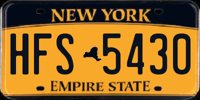 NY license plate HFS5430
