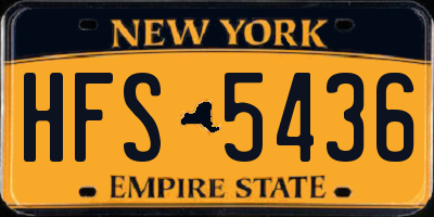 NY license plate HFS5436