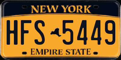 NY license plate HFS5449