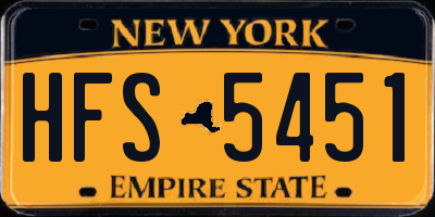 NY license plate HFS5451