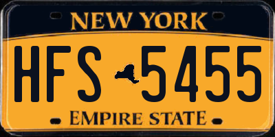 NY license plate HFS5455