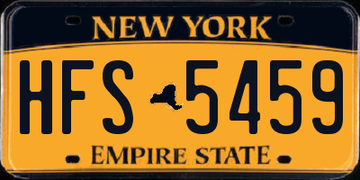 NY license plate HFS5459