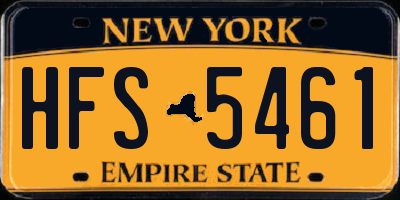 NY license plate HFS5461