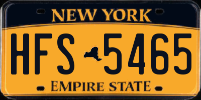 NY license plate HFS5465