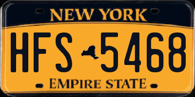 NY license plate HFS5468