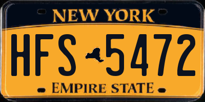 NY license plate HFS5472