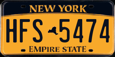 NY license plate HFS5474