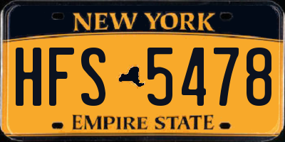 NY license plate HFS5478