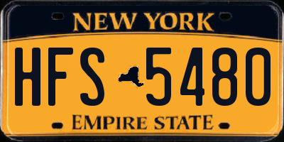 NY license plate HFS5480