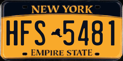 NY license plate HFS5481