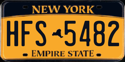 NY license plate HFS5482