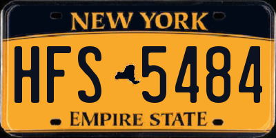 NY license plate HFS5484