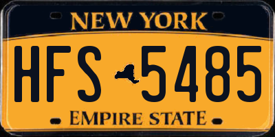 NY license plate HFS5485