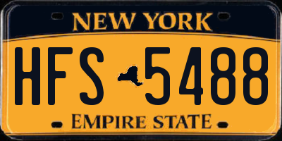 NY license plate HFS5488