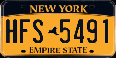 NY license plate HFS5491