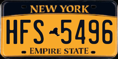 NY license plate HFS5496