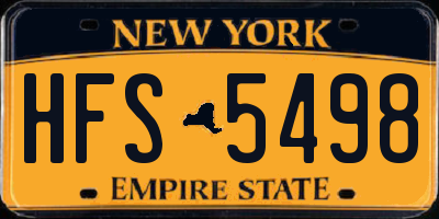 NY license plate HFS5498