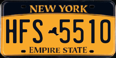 NY license plate HFS5510