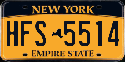 NY license plate HFS5514