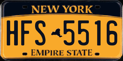 NY license plate HFS5516