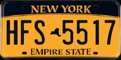NY license plate HFS5517