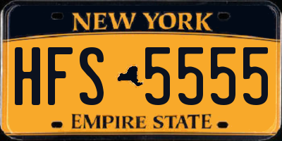 NY license plate HFS5555