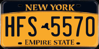 NY license plate HFS5570