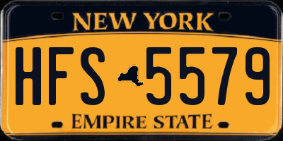 NY license plate HFS5579