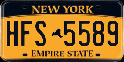 NY license plate HFS5589