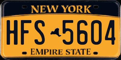 NY license plate HFS5604