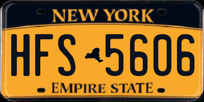 NY license plate HFS5606
