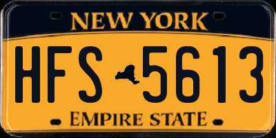 NY license plate HFS5613