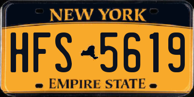 NY license plate HFS5619