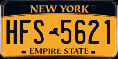 NY license plate HFS5621