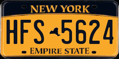 NY license plate HFS5624