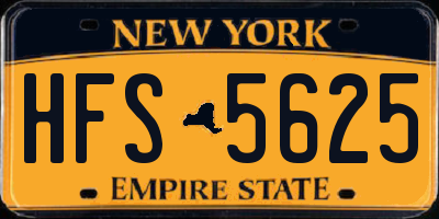 NY license plate HFS5625
