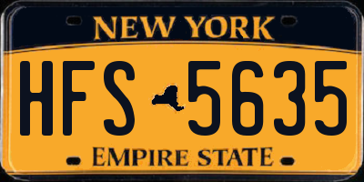 NY license plate HFS5635