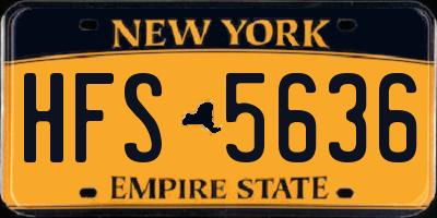 NY license plate HFS5636