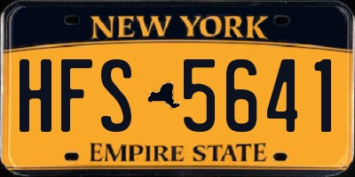 NY license plate HFS5641