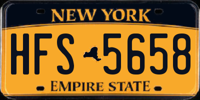 NY license plate HFS5658