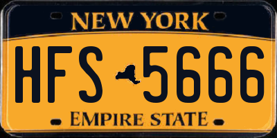 NY license plate HFS5666