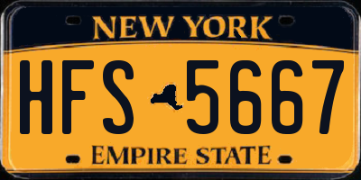 NY license plate HFS5667